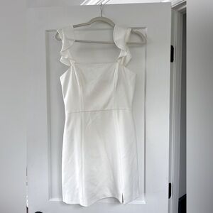 NWT French Connection WHITE Ruffle strap dress! graduation/bachelorette!